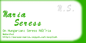 maria seress business card